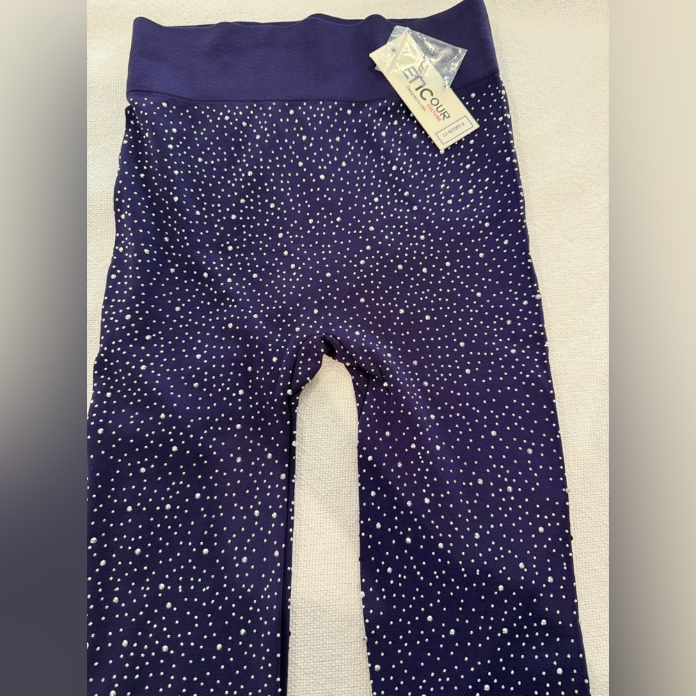 Purple Rhinestone Leggings